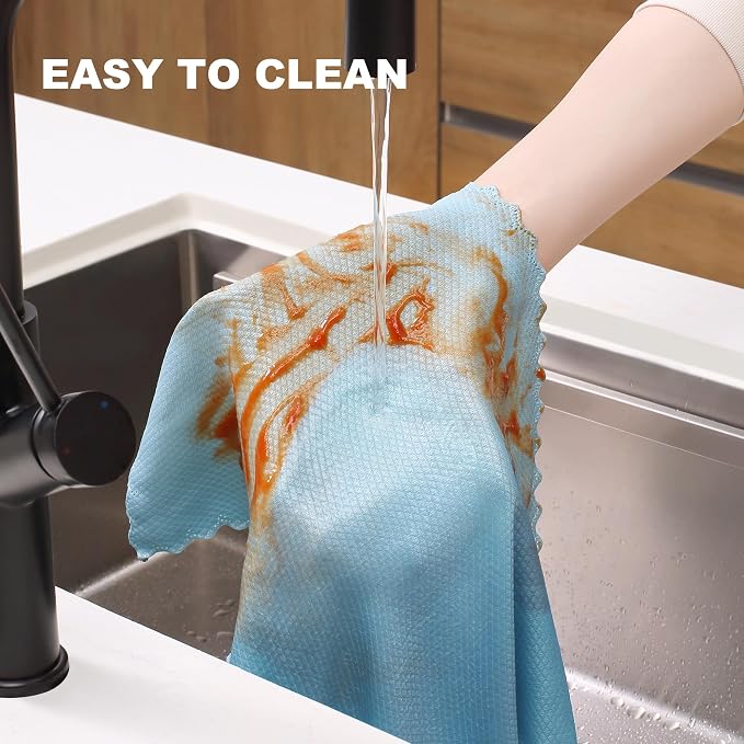 Fish Scale Streak Free Magic Glass Window Cleaning Cloth, Microfiber Cleaning Cloth, Reusable Absorbent Shiny Wipes, Microfiber Towels, Lint Free Dish Drying Polishing Towels, 5 pcs