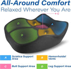 Car Seat Cushion for Driving, Car Seat Pillow for Short Drivers | Ergonomic Memory Foam Seat Cushion for Pain Relief, Adult Booster Seat for Car, Butt Cushion for Car, Truck, Office, Black
