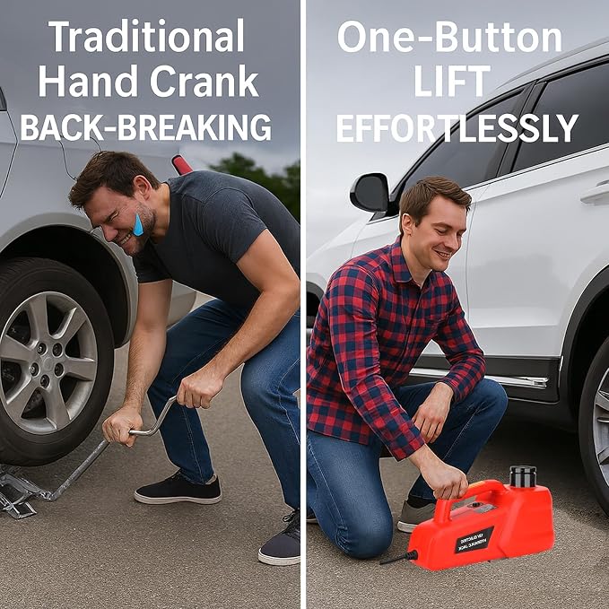 Electric Car Jack 5 Ton/11000lbs 12V Lightweight Hydraulic Car Lift with 6.1-17.7 Inches for SUV Sedan Truck Repair Tools for Tire Change Replacement
