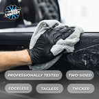 Creature Edgeless Auto Detailing Towels; Professional 70/30 Blend, Dual-Pile Plush Microfiber, Buffing & Polishing, 420gsm - 16in x 16in - Ice Grey - 10-Pack