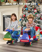 N7 Pro Electric Wiggle Car with Pedal, Rechargeable Battery, CyberWiggle, 2 in 1 Swing Car, 2 Speeds Max 4 Mph, Anti-Rollover, Flashing Wheels, Bluetooth, Ages 3+, 150 Lbs, Green
