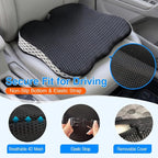 Car Seat Cushion for Driving, Wedge Driver Seat Cushion for Car | Memory Foam Car Seat Cushion for Long Driving, Car Cushion for Height, Non-Slip Base for Driver, Trucks, Office Chairs, Black