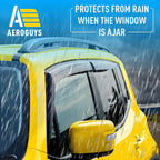 Extra Durable Window Deflectors Tape-On Window Visors Rain Guards Fit for Jeep Renegade 2015-2023, Sun Visors, Wind Vent for Shades, Exterior Car Accessories - 4 pcs. AG0858