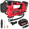 Tire Inflator Portable Air Compressor, 20V Cordless Car Pump w/Rechargeable Li-ion Battery, 12V Car Power Adapter, Digital Pressure Gauge, 150PSI Tire Compressor for Many Inflatables