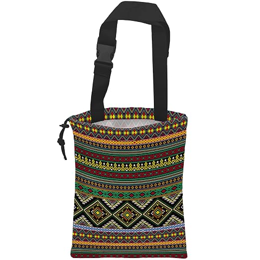 Car Trash Bag Hanging Green Ethnic Style Car Trash Can Waterproof Garbage Bag Hanging for Car Back Seat