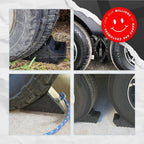 Wheel Chocks for Cars, RVs, Trucks, Trailers, and Vehicles G.V.W. up to 6T, 2 Pack - Anti Slip Bottom Tire Chock for All Weather Use - RV, Travel Trailer, Pop Up Camper Accessory