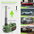 Portable 5 Ton 12V Electric Car Jack Kit Hydraulic Floor Jack with Impact Wrench Tire Inflator Pump for Vehicle Emergency Repair Kit 11023lbs