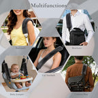 Soft Faux Fur Universal Fit Seatbelt Cover Car Truck SUV Airplane Seat Belt Shoulder Pad for Carmera Backpack Straps Neck Cushion Protector Extra Long 25.6in Dark Gray