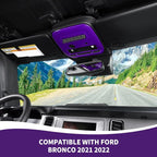 for Bronco Front Reading Light Panel Trim Cover Compatible with 2021-2025 Ford Bronco Interior Accessories 2-Door 4-Door, Purple (with AUX Switches)