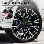 4 Pack Handmade Crystal Rhinestone Tire Valve Stem Caps, Universal for Cars, Trucks and Motorcycles - Glossy Black