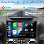 Car Stereo Radio for Jeep Wrangler JK Compass Grand Cherokee Dodge Ram 1500, Android 12 OS 2GB+64GB, 10 inch IPS Touchscreen Support Wireless CarPlay Android Auto GPS Bluetooth FM SWC