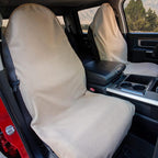 2pcs Beige Waterproof Towel Auto Car Seat Cover Protector Machine Washable - Fit Yoga Running Crossfit Athletes Beach Swimming Outdoor Sports
