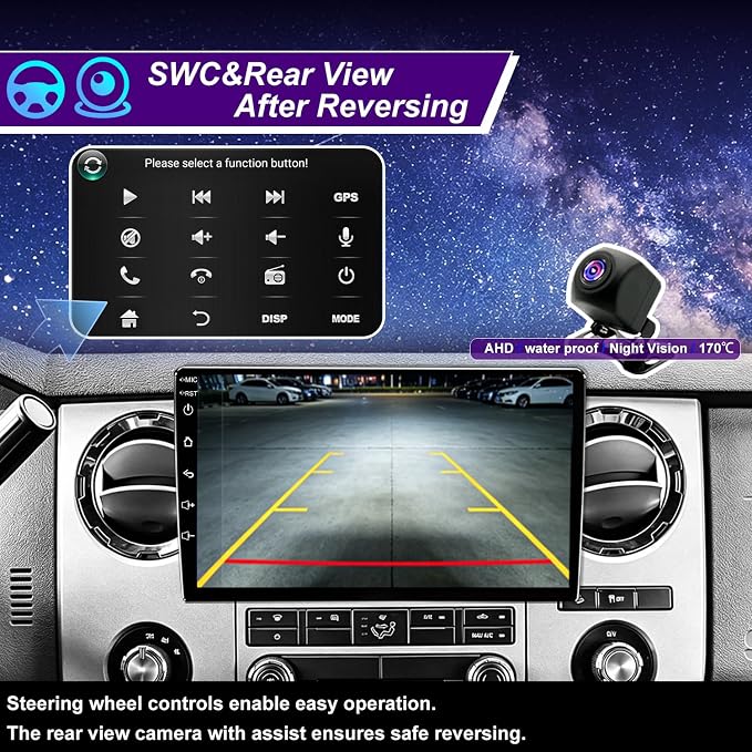 5GWiFi Upgrade Car Radio for Ford F150 2004-2008, F250 F350 F450 F550 2008-2016, E150/E250/E350 2009-2014, Expedition 2007-2014 10inch Touch Screen Stereo Carplay Android Auto GPS Navigation FM Camera