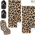 2 Pack Car Seat Towel Covers with Storage Bag, 63 x 32 Inch Universal Non Slip Waterproof Sweat Protector for Car Truck, Gym Swimming Running, Machine Washable (Yellow Black Leopard Print)