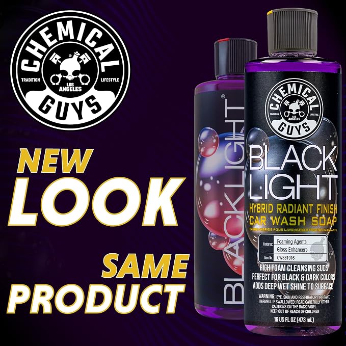 CWS61916 Black Light Foaming Car Wash Soap(Works with Foam Cannons, Foam Guns or Bucket Washes)Safe for Cars,Trucks,Motorcycles,RVs&More,16 fl oz, Black Cherry Scent(packaging may Vary)