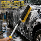 30–37" Extendable Snow Brush & Ice Scraper with Non-Slip Foam Grip Aluminum Handle, Scratch-Free Bristles, 2-in-1 Winter Car Tool, Yellow