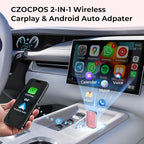 Wireless Carplay Adapter for iPhone, Convert Wired Carplay to Wireless, 2 in 1 Plug and Play Mini CarPlay Android Auto Adapter for iOS 10 Android 11 and Above, Cars with Built-in Carplay (Rose Pink)