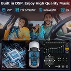 7" Double Din Car Stereo with Wireless Apple Carplay & Android Auto, Bluetooth, 240W, SWC, Subwoofer Out, Mirror Link, USB-C/AUX/TF, FM/AM Car Radio Receiver, Backup Camera