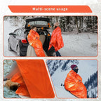 5Pack Emergency Poncho Portable Thermal Mylar Survival Rain Poncho with Hood for Adults Emergency Supplies and Survival Kits for Outdoor Camping,Hiking,First Aid,Orange