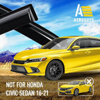 Extra Durable Window Deflectors Tape-On Window Visors Rain Guards Fit for Honda Civic 2022-2026 Sedan, Sun Visors, Wind Vent for Shades, Exterior Car Accessories - 4pcs. AG0959