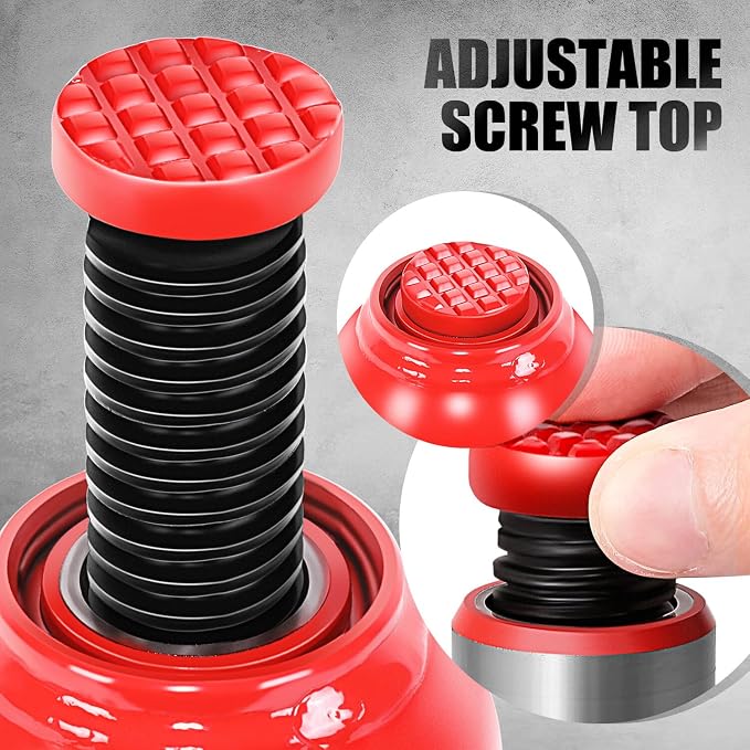 10 Ton / 20000 lbs Lifting Automotive Welded Hydraulic Bottle Jack for Car SUV Pickup Truck, Auto Repair, with Manual Handle, Red