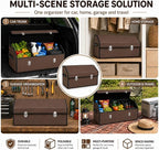 Car Trunk Organizer with Lid, Foldable Faux Leather Storage Box | Foldable design, faux leather exterior, 3 compartments