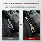 Car Seat Gap Filler Organizer, Car Organizer Front Seat 2-in-1 Storage No-Drop for Storing Phones, Keys, Fits Most Cars, Trucks, SUV (2Pcs, Beige)