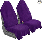Car Seat Towel Cover, Universal Front Seat Protector for Cars, SUVs and Trucks, Sweat Towel Car Seat Cover for Gym, Yoga, Swimming, Pets and Family Travel, Profound Purple, 2 Pack