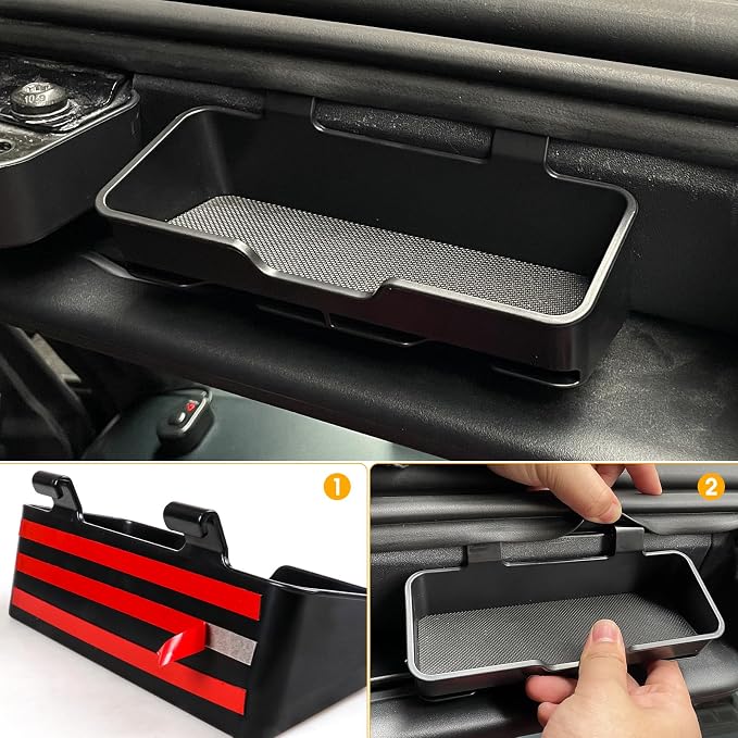 Sun Visor Sunglass Holder Compatible with 2021-2026 Ford Bronco 2/4 Door, Glasses Box Card Storage Organizer Interior Accessories, Not for Sport Model