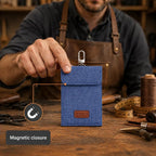 Faraday Bag for Car Keys, 4-Layer Key Fob Signal Blocker Pouch (Blue) | 2026 upgraded RFID guard shielding case for keyless entry anti-theft. Durable Oxford fabric with secure hook for all fobs