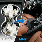 Car Trash Can, Mini Car Garbage Can with Lid, Leakproof Small Cup Holder Trash Can for Car with 60 Trash Bags, Vehicle SUV Truck Organizers and Storage for Home, Office, Black