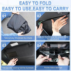 300T Universal Car Windshield Sun Shade, Foldable Reflective for Windshield & Window Shades with Overlapping Design, Car Interior Accessories (57" L x 36.2" W)