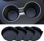 Car Cup Coaster Universal Automotive Waterproof Non-Slip Cup Holders Sift-Proof Spill Holder Car Interior Accessories 4 Pack Black