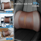 Lumbar Support Pillow for Car, Car Seat Back Support for Driving | Memory Foam Car Lumbar Support for Driving Seat, Car Back Cushion, Adjustable Straps, Lower Back Pillow, Office Chairs, Brown