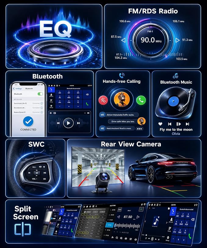 4+64G 9" Car Stereo for VW Volkswagen Seat Golf Passat Jetta Beetle Tiguan | Wireless CarPlay & Android Auto Radio with Android GPS 5G WiFi Bluetooth FM/RDS Dual USB SWC HD Backup Camera
