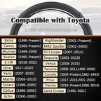 Car Steering Wheel Cover for Toyota RAV4,Camry,Highlander,Corolla,Prius,Tacoma,Standard Size - Black
