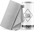 Microfiber Cleaning Cloth Roll -40 Pack, Tear Away Microfiber Towels, 12" x 12", Reusable, Washable, Scratch Free, Ultra Absorbent Dishcloth for for All-Around Cleaning Supplies (Grey)
