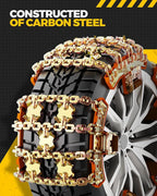 Upgrade Alloy Steel Tire Chains for Car/SUV/Pickup Truks, Adjustable Universal Emergency Snow Chains for Off-road SUV Car Tires 185 195 205 215 225 235 245 255 - Set of 6, Alloy Steel