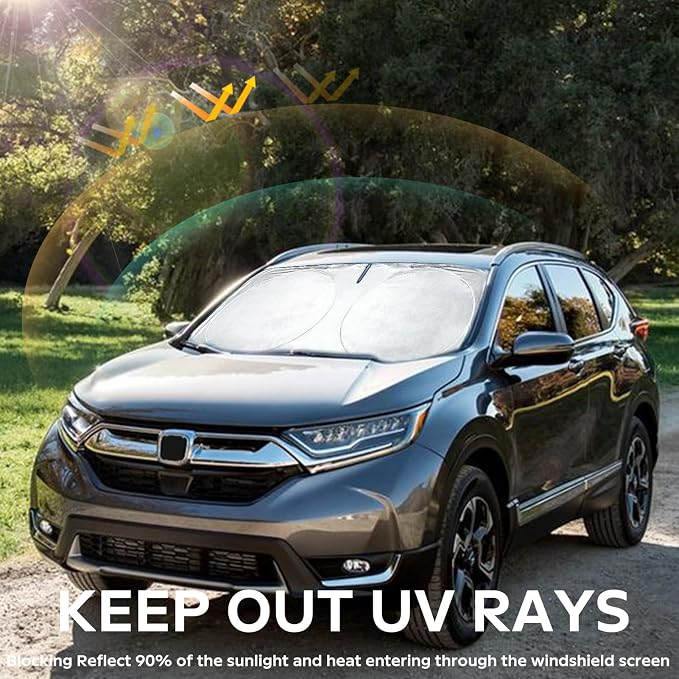 for 2026 CRV Windshield Sun Shade Sunshade Foldable Custom Fit 2023 2024 2025 Honda CR-V Accessories Windshield Cover Front Window Shield Blocks UV Rays and Heat Car Interior Protector