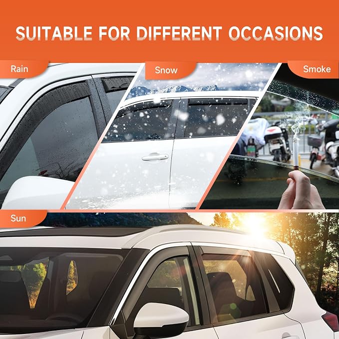 in-Channel Rain Guards Fit for Nissan Rogue 2021 2022 2023 2024 2025 2026, Extra Durable Side Window Deflectors 2021-2026 Rogue Wind Deflectors Rain Guard Black 4 PCS