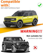 Low-Profile Window Rain Guard for Ford Bronco Sport 2021-2026 Rain Guards Side Window Visors Extra-Thick Vent Visor Window Deflectors Tape-on Vent Shades Car Accessories 4-pcs