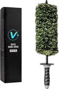 VIKING Wheel Barrel Brush, Multi-Fiber Cleaning Brush for Car Cleaning Kit and Car Detailing Kit, Clean Exhaust Tips, Wheels, and Rims; 17 Inch Length, Black and Green, 1 Pack