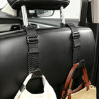 Headrest Hooks for Car Adjustable 4 Pack Vehicle Seat Back Organizer Storage Hanger Holder for Purse Bags Universal Fit with Clip Black Carbon Fiber