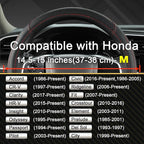 Customized Auto Car Steering Wheel Cover for Honda Accord Civic CR-V HR-V Pilot Fit Passport Odyssey 14.5-15inch(Black+Red Line-Standard Size)