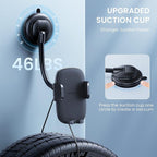 Cell Phone Holder for Car Phone Mount Long Arm Dashboard Windshield Car Phone Holder Anti-Shake Stabilizer Phone Car Holder Compatible with All Phone Android Smartphone, Black