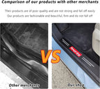 5PCS Car Door Sill Protector,Carbon Fiber Sport Threshold/Rear Bumper Guard Anti-Scratch Sticker Door Edge Protection Decorate,Interior Accessories Self-Adhesive Anti-Scratch Waterpoor(Red sport-5Pcs