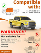 Extra-Thick Window Rain Guards Fit for 2009-2014 Ford F150 SuperCrew CrewCab SVT Raptor Rain Guards Window Deflectors Visors Tape-on Vent Visors Vent Shades Car Accessories