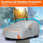 Car Cover for 2009-2026 Subaru Forester, Waterproof Custom-fit All Weather Sun Rain UV Dust Snow Wind Protection Outdoor Indoor Forester Full Car Cover with Door Zipper and Cotton Lining-Grey