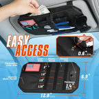 Molle Car Visor Organizer, Tactical Truck Accessories for SUVs Jeep, Sunglasses Holder & Zipper Pouch, Car Organizers and Storage, Semi-Rigid Panel, Police Gear Storage for Pickup Patrol