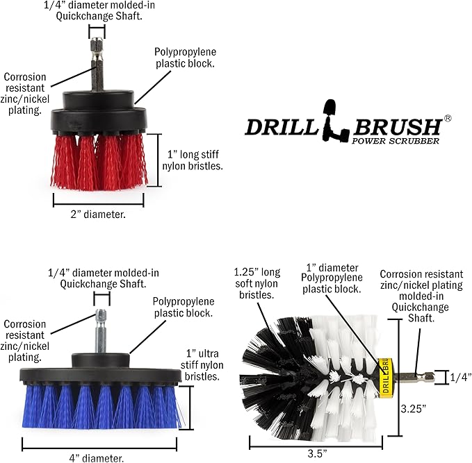 Attachments for Cleaning Carpet, Chairs, Seats, Wheels, Vinyl, Bathroom, Bathtubs, Shower, Tile, Grout, Trucks, Boats - for Car Detailing - Car Detailing Kit Interior Cleaner